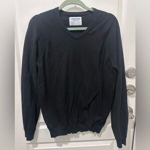 Comfortably Collard Men's Slim Fit V- Neck Sweater Black Sz M